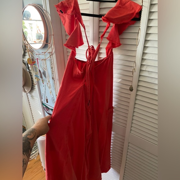 Anthropologie Red Denim Midi Dress - Picture 5 of 10